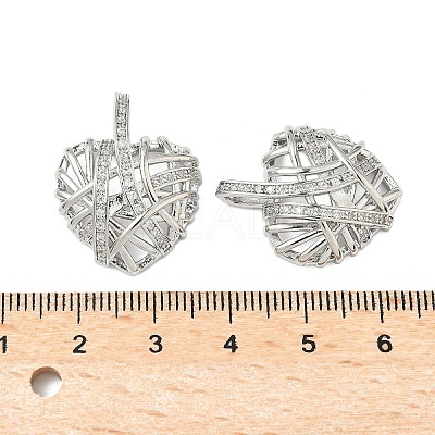 Brass Micro Pave Clear Cubic Zirconia Pendants KK-B139-01P-1