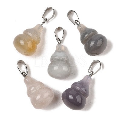 Natural Grey Agate Pendants G-B127-03P-19-1