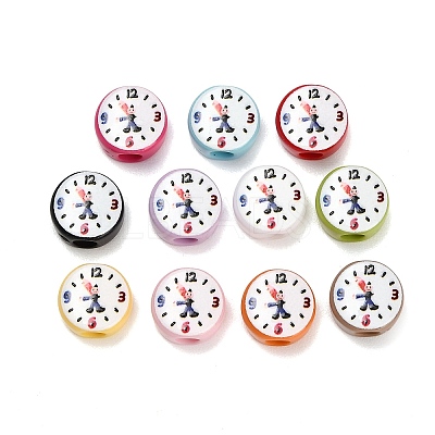 10Pcs Printed Opaque Acrylic Beads AC-CBA36B6-05-1