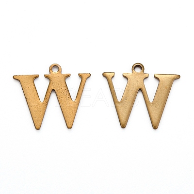304 Stainless Steel Alphabet Charms STAS-H122-W-AB-1