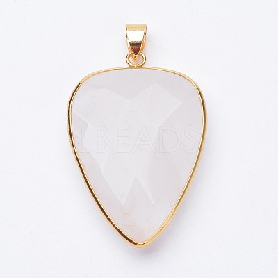Faceted Natural Quartz Crystal Pendants X-G-F340-02C-1