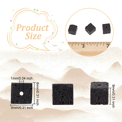 Natural Lava Rock Beads Strands G-WH0018-034B-1