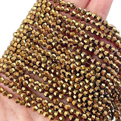 Transparent Electroplate Glass Beads Strands EGLA-A039-T3mm-UA11-1