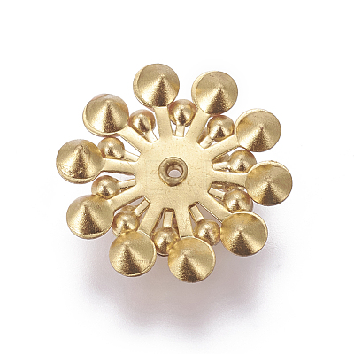 Golden Tone Brass Bead Caps X-KK-L173-11-1