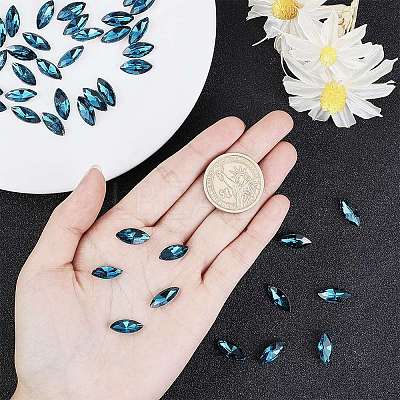 Pointed Back Glass Rhinestone Cabochons RGLA-OC0001-08H-1