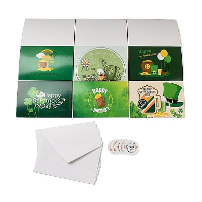 Saint Patrick's Day Rectangle Paper Greeting Card AJEW-D060-01D-1