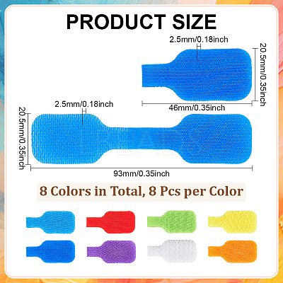 64Pcs Nylon Hook & Loop Cable Labels FIND-ME0003-88-1