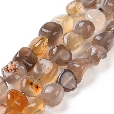 Natural Grey Agate Beads Strands G-A208-03-1