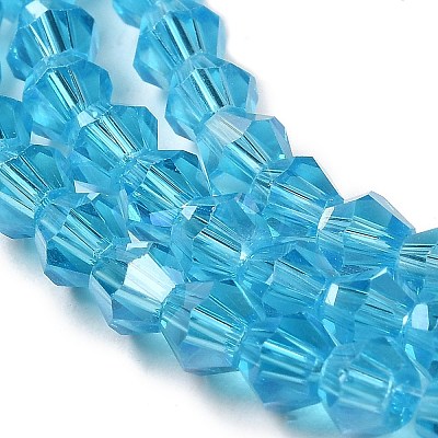 Transparent Electroplate Glass Beads Strands EGLA-A039-T6mm-B19-1