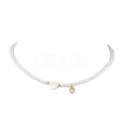 Brass Micro Pave Grade AAA Cubic Zirconia Letter Pendant Necklaces NJEW-JN04771-15-1