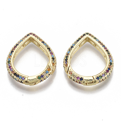 Brass Micro Pave Cubic Zirconia Spring Gate Rings ZIRC-S066-036A-NF-1