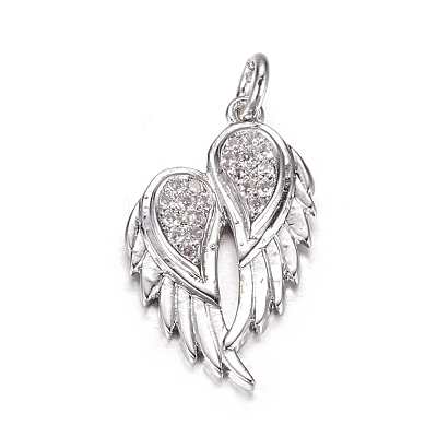 Brass Micro Pave Cubic Zirconia Pendants X-ZIRC-P060-23P-1