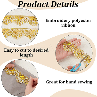 10 Yards Sparkle Polyamide Wavy Flower Lace Trim OCOR-WH20022-023A-1