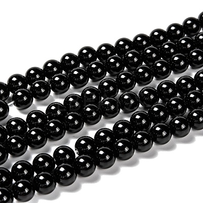Natural Eyeless Obsidian Beads Strands X-G-K123-06-8mm-1