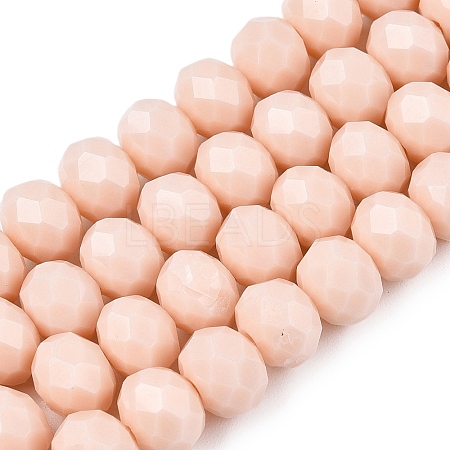 Opaque Solid Color Imitation Jade Glass Beads Strands EGLA-A044-P8mm-D05-1