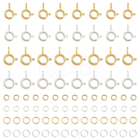 20Pcs 2 Styles Brass Spring Ring Clasps KK-YW0004-53-1