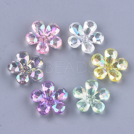 Transparent Acrylic Bead Caps TACR-T007-05-1
