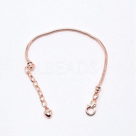 Brass Snake Chain Bracelets BJEW-SZC0003-01C-1