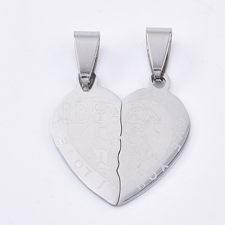 Non-Tarnish 201 Stainless Steel Split Pendants STAS-T048-05-1