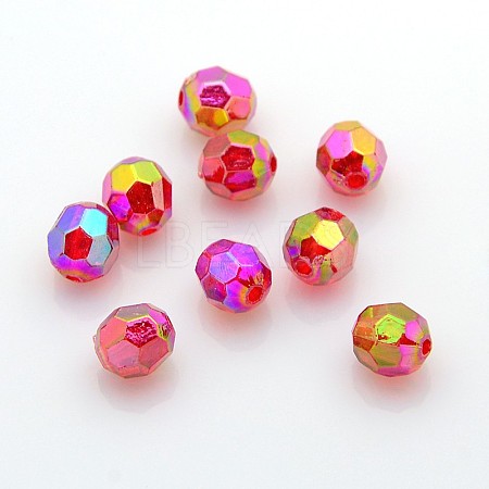 Eco-Friendly Transparent Acrylic Beads TACR-PL642-8mm-27-1