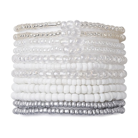 12Pcs 6 Styles Glass Stretch Bracelets BJEW-JB11033-1