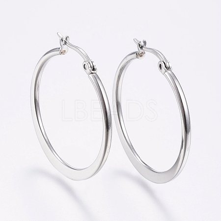 Tarnish Resistant 304 Stainless Steel Hoop Earrings EJEW-F105-21P-1