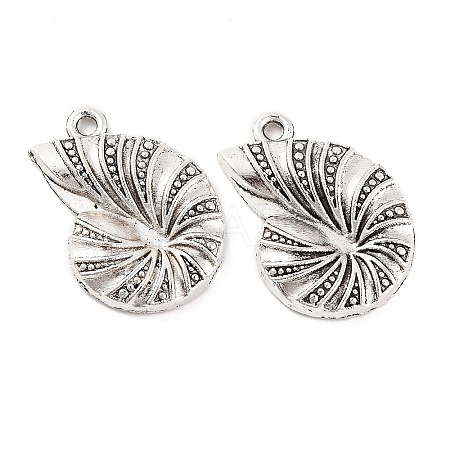 Tibetan Style Alloy Conch Shell Pendants TIBEP-Q043-224-RS-1