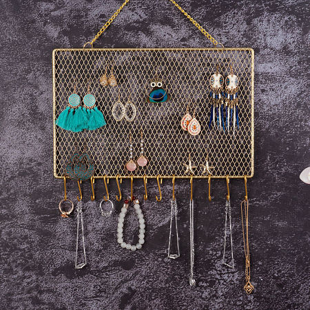 Rectangle Metal Jewelry Display Mesh Hanging Rack PAAG-PW0010-004A-1