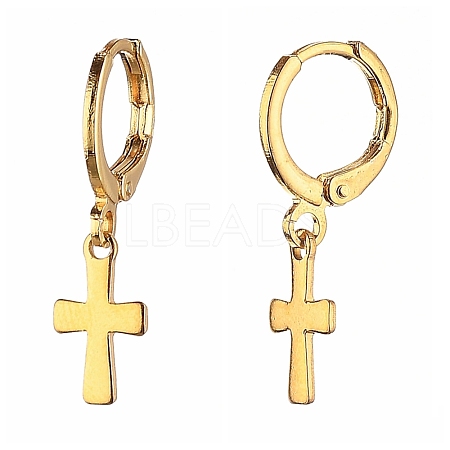Brass Huggie Hoop Earrings EJEW-JE04208-06-1