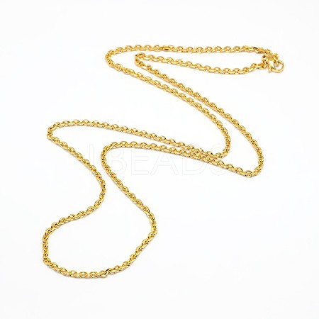 Fashionable 304 Stainless Steel Cable Chain Necklace Making X-STAS-A028-N081G-1
