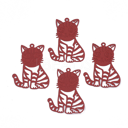 430 Stainless Steel Kitten Pendants STAS-S108-18D-1