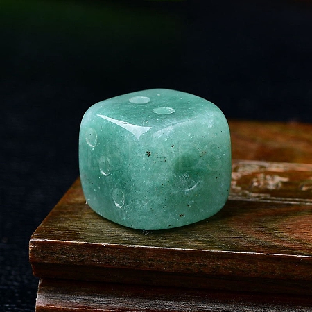 Natural Green Aventurine Carved Dice Figurines Statues for Home Office Desktop Decoration PW-WG06413-10-1