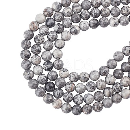 Natural Map Stone/Picasso Stone/Picasso Jasper Beads Strands G-AR0002-17-1