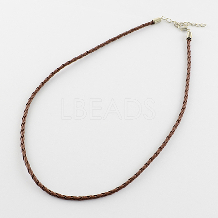 Trendy Braided Imitation Leather Necklace Making NJEW-S105-016-1