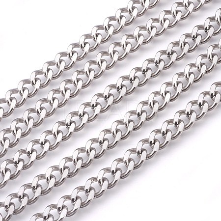 Tarnish Resistant 201 Stainless Steel Curb Chains CHS-L017-22C-1