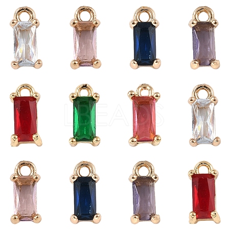 14Pcs 7 Colors Transparent Glass Charms GLAA-YW0004-25-1