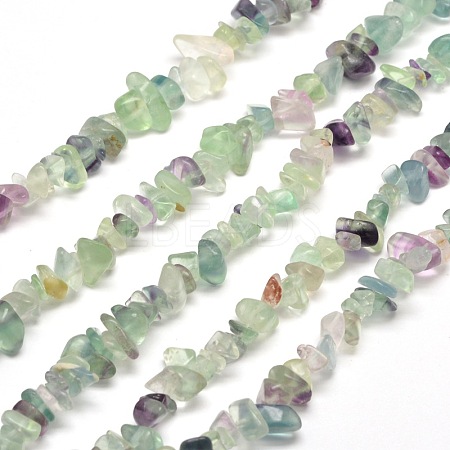 Natural Fluorite Chip Bead Strands G-M205-08-1