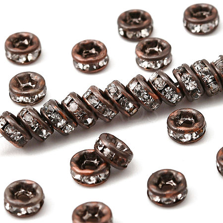 Brass Rhinestone Spacer Beads RB-A014-Z4mm-01R-NF-1