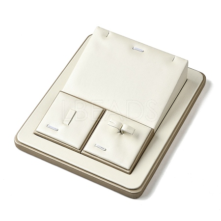 Rectangle Imitation Leather Jewelry Set Display Tray ODIS-K005-05-1