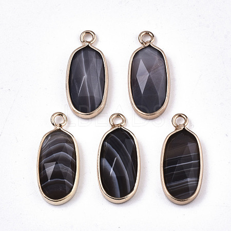 Natural Botswana Agate Pendants G-N326-45B-1