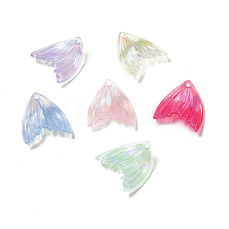 UV Plating Rainbow Iridescent Transparent Acrylic Pendants PACR-M002-09-1