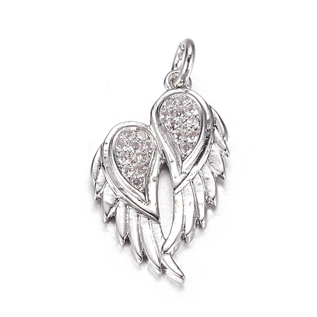 Brass Micro Pave Cubic Zirconia Pendants X-ZIRC-P060-23P-1
