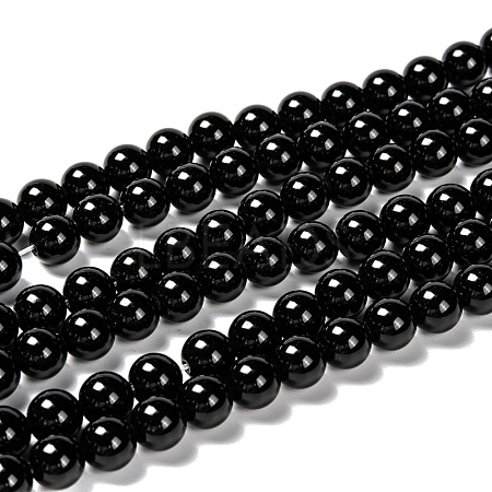 Natural Eyeless Obsidian Beads Strands X-G-K123-06-8mm-1