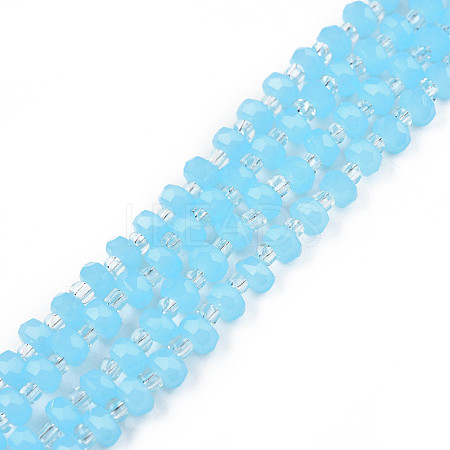Imitation Jade Glass Beads Strands GLAA-N052-04-B01-1