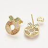 Brass Cubic Zirconia Pendants & Stud Earrings & Adjustable Rings Jewelry Sets SJEW-S043-15-5