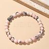 Natural Zebra Jasper Bead Stretch Bracelets X-BJEW-K212-A-035-1