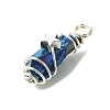 2Pcs Electroplated Natural Quartz Crystal Dyed Copper Wire Wrapped Pendants PALLOY-JF03169-02-4