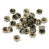 30Pcs 2 Styles Brass Rhinestone Rondelle Space Beads RB-TADJ0001-02-3