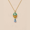 Magnetic Brass Enamel Egg with Girls Locket Pendant Necklaces for Women KK-CBAF5B9-02G-01-1