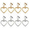 4 Pairs 2 Colors Iron Alloy Clip-on Earrings EJEW-HY0001-38-1